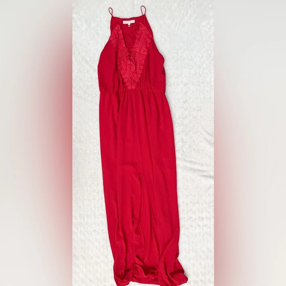 Wayf | Dresses | Wayf Posie Maxi Dress Red Lace | Poshmark